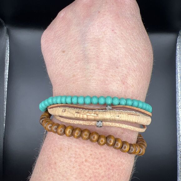 Paparazzi Bracelet Stack To Basics Blue Urban Boho Western Hippie Wristlet Slide - Picture 10 of 10